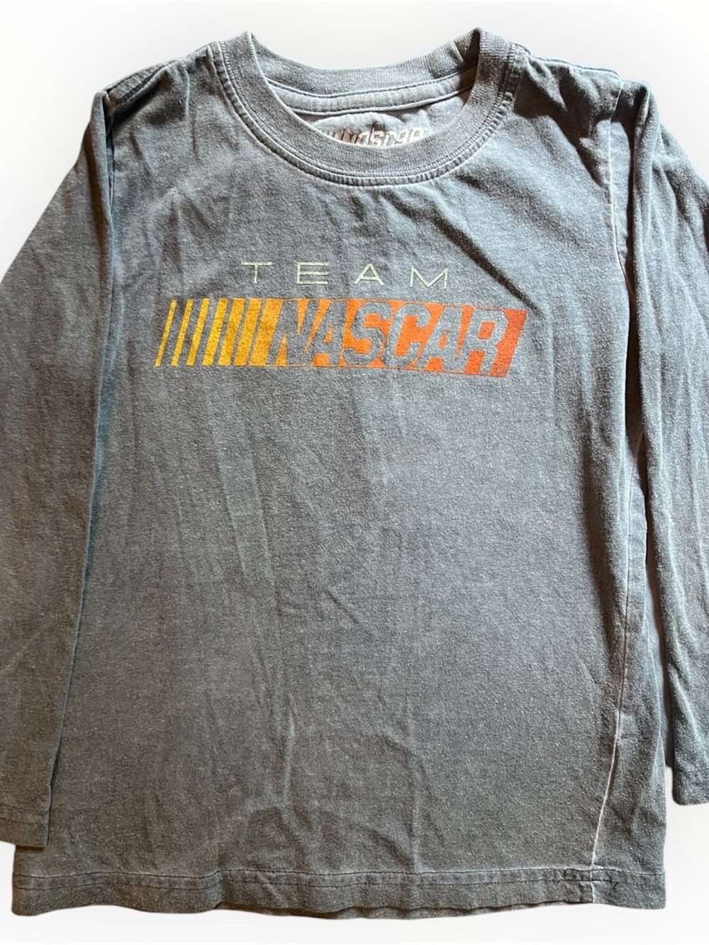 NASCAR Racing Long Sleeve Graphic Tee Kids Size 5 Gray